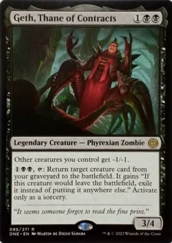 095/271 GETH, THANE OF CONTRACTS RARE PHYREXIA: ALL WILL BE ONE MTG CARD - Image 1