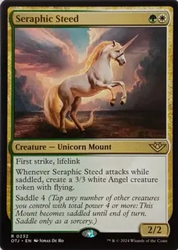 0232 SERAPHIC STEED RARE OUTLAWS OF THUNDER JUNCTION MTG CARD - Image 1