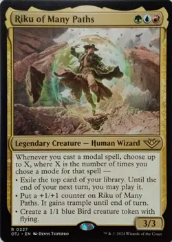 0227 RIKU OF MANY PATHS RARE OUTLAWS OF THUNDER JUNCTION MTG CARD - Image 1