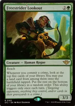 0163 FREESTRIDER LOOKOUT RARE OUTLAWS OF THUNDER JUNCTION MTG CARD - Image 1