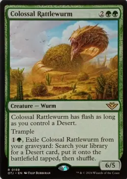 0159 COLOSSAL RATTLEWURM RARE OUTLAWS OF THUNDER JUNCTION MTG CARD - Image 1