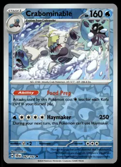 CRABOMINABLE [FOIL] - 042/131 - STELLAR CROWN SCR POKEMON REVERSE - NM - Image 1