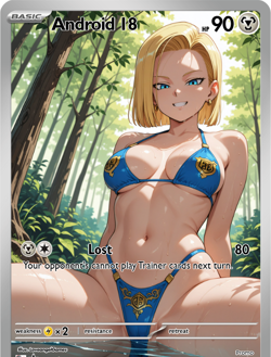 LoveangelGames-Season 2- Custom Card- Waifu Universe- Android 18 Lost - Image 1