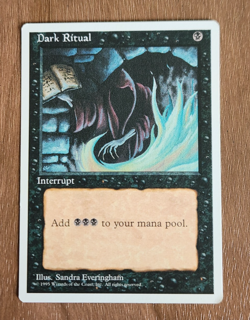 Vintage Original Magic The Gathering - MTG Dark Ritual 4th Edition 1995 NM - Image 1