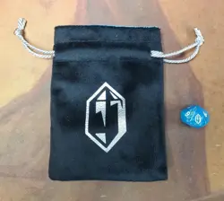 Magic the Gathering Final Fantasy Crystal counter Gem Blue D10 + Dice Bag - Image 1