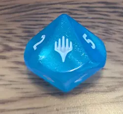 Magic the Gathering Final Fantasy Crystal counter Gem Blue D10 + Dice Bag - Image 2