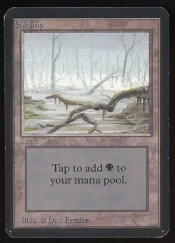 1993 MTG Magic the Gathering Card Alpha Swamp V1 Raw LP Gaming Card TCG - Image 1