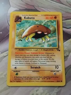 Pokemon TCG Kabuto Fossil 50/62 Regular LP. - Image 1