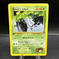 Pokemon TCG Gym Heroes 1st Edition Brock's Zubat Common 74/132 - Image 1
