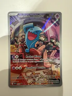 Pokemon TCG Destined Rivals Team Rocket's Wobbuffet SVP 203 Black Star Promo - Image 1