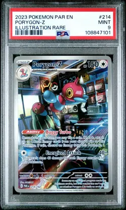 2023 POKEMON PARADOX RIFT 214 PORYGON-Z ILLUSTRATION RARE PSA 9 - Image 1