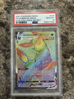 Pokemon Umbreon VMAX Evolving Skies Secret Rare Full Art #214 PSA 10 Gem Mint - Image 1