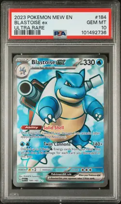 2023 POKEMON MEW EN-151 ULTRA RARE #184 BLASTOISE EX PSA 10 - Image 1