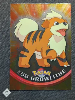 Growlithe 58 Topps Series 1 Blue Label Holo Foil Pokemon NM - Image 1