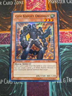 Yu-Gi-Oh! Gem-Knight Obsidian HA06-EN031 Super Rare 1st Edition Near Mint - Image 1