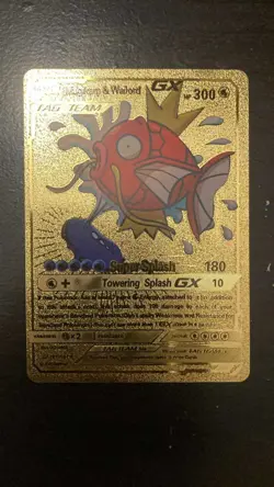 Gold - Wailord & Magikarp GX - Pokemon - Epoxy - Fan Art Card - Image 1