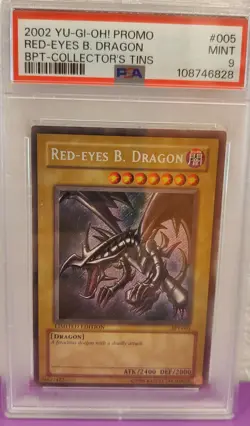 2002 Yu-Gi-Oh Promo Red Eyes B. Dragon BPT - Collectors Tin #005 PSA 9 - Image 2