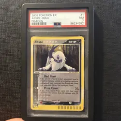 Pokemon Card Absol 1/97 EX Dragon Reverse Holo Rare Graded PSA 8 - Image 1