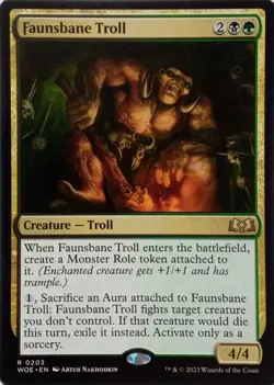 0203 FAUNSBANE TROLL RARE WILDS OF ELDRAINE MTG CARD - Image 1