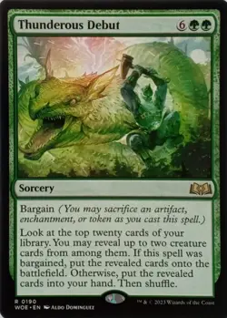 0190 THUNDEROUS DEBUT RARE WILDS OF ELDRAINE MTG CARD - Image 1
