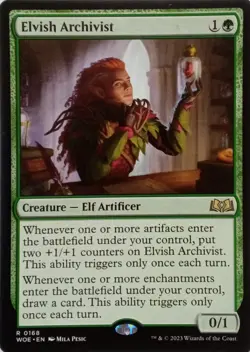 0168 ELVISH ARCHIVIST RARE WILDS OF ELDRAINE MTG CARD - Image 1