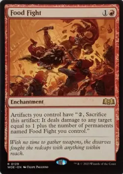 0129 FOOD FIGHT RARE WILDS OF ELDRAINE MTG CARD - Image 1