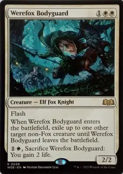0039 WEREFOX BODYGUARD RARE WILDS OF ELDRAINE MTG CARD - Image 1