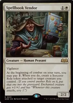 0031 SPELLBOOK VENDOR RARE WILDS OF ELDRAINE MTG CARD - Image 1