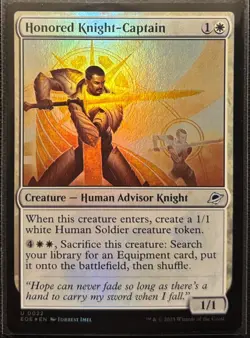 MTG Edge Of Eternities Honored Knight-Captain Foil (Uncommon) - Image 1