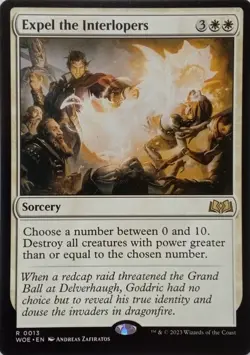 0013 EXPEL THE INTERLOPERS RARE WILDS OF ELDRAINE MTG CARD - Image 1