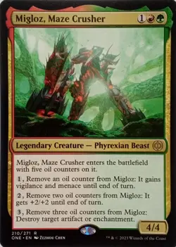 210/271 MIGLOZ, MAZE CRUSHER RARE PHYREXIA: ALL WILL BE ONE MTG CARD - Image 1