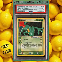 2004 POKEMON EX TEAM ROCKET RETURNS GOLD STAR #109 TREECKO-HOLO *New Cert* PSA 8 - Image 1