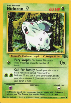1999 Pokemon TCG -Jungle - Unlimited - Nidoran Female - 57/64 - Common - Image 1