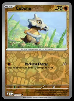 CUBONE [FOIL] - 072/131 - STELLAR CROWN SCR POKEMON REVERSE - NM - Image 1
