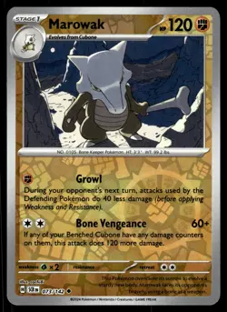MAROWAK [FOIL] - 073/131 - STELLAR CROWN SCR POKEMON REVERSE - NM - Image 1