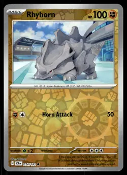 RHYHORN [FOIL] - 074/131 - STELLAR CROWN SCR POKEMON REVERSE - NM - Image 1