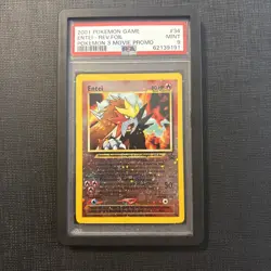 PSA 9 Entei #34 Reverse Foil 2001 Pokemon 3 Movie Black Star Promo MINT Holo - Image 1