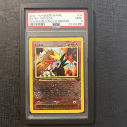 PSA 9 Entei #34 Reverse Foil 2001 Pokemon 3 Movie Black Star Promo MINT Holo - Image 2