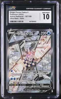 2022 Pokemon Astral Radiance Origin Forme Palkia V #167 (CGC 10) - Image 1