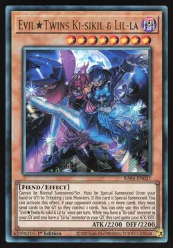 Evil Twins Ki-sikil & Lil-la - RA04-EN037 - Ultimate Rare - 1st Edition Yugioh - Image 1