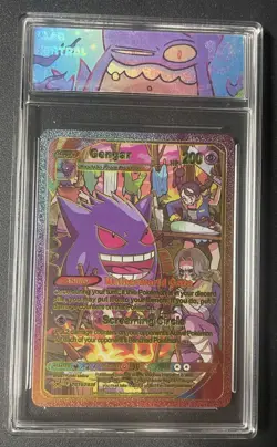 Pokemon Dark Gengar Fan art Metal Card Graded 10 Slab Central - Image 1
