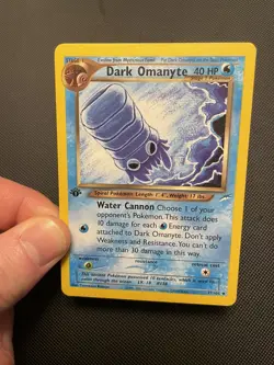 Pokemon Dark Omanyte Neo Destiny 37/105 1st Edition Uncommon 2002 WotC Vintage - Image 1