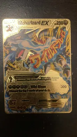 Gold - M Charizard EX- Pokemon - Epoxy - Fan Art Card - Image 1
