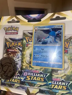 Brilliant Stars 3 Pack Blister Glaceon Promo Pokemon TCG SWSH - Image 1