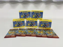 McDonalds Japan x Pokemon - 5 UNOPENED PACKS (2 Cards Ea) + 5 Blind Box Toys - Image 1