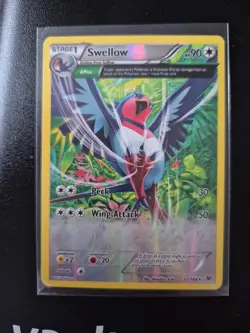 SWELLOW 72/108 Roaring Skies Pokemon card - Holo Rare Half Art NM - Image 1