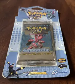 Pokemon TCG 2002 Aquapolis Unopened BLISTER PACK on Card RARE Collectible - Image 4