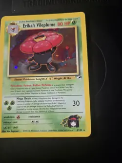 Pokemon TCG Erika's Vileplume Gym Heroes 5/132 Holo Unlimited Holo Rare LP/EX - Image 5