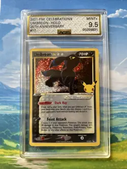 2021 Pokemon Celebrations Umbreon Gold Star Holo- 25th Anniversary AGS Mint+ 9.5 - Image 1