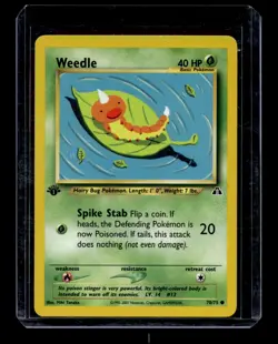 Neo Discovery Pokemon TCG Weedle First Edition 70/75 - Image 1